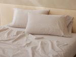 PDP_ClimateBeneficialCottonSoftWashed_PillowcaseSet_Sheeting_AlpineWhite_w_FawnStripe_SP23_1198